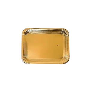 Platos Dorados Metalizados Rectangulares