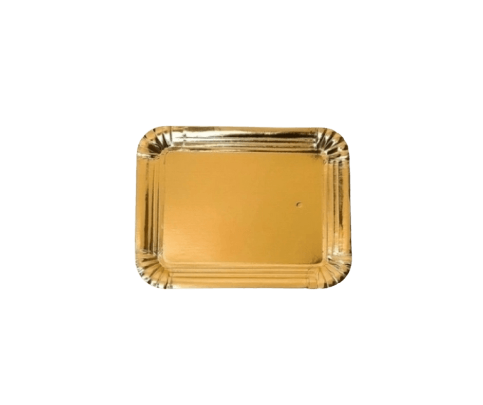 Platos Dorados Metalizados Rectangulares